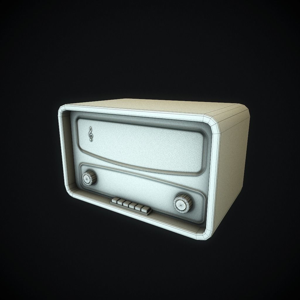 Old Radio pbr Low-poly 3D model_13