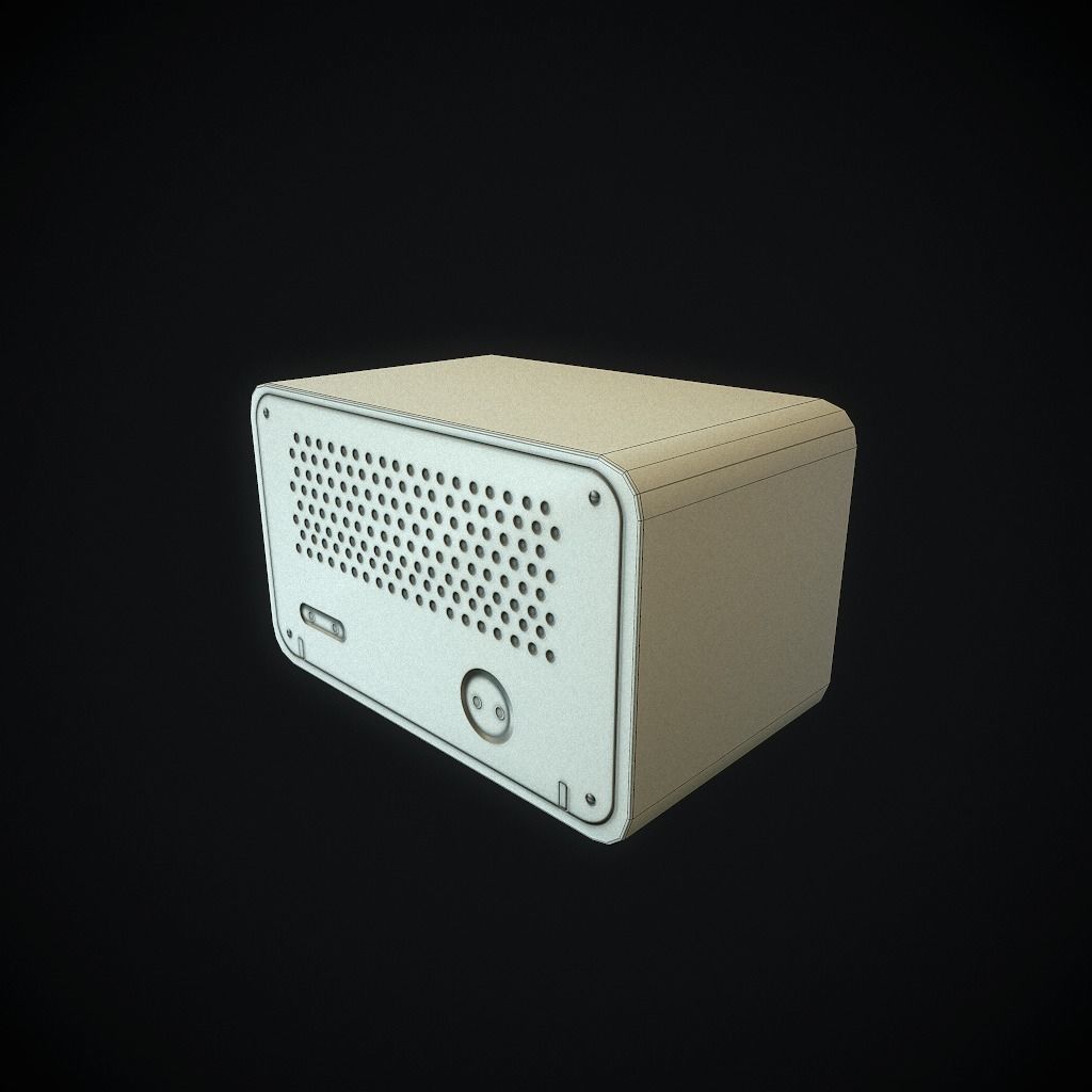Old Radio pbr Low-poly 3D model_19