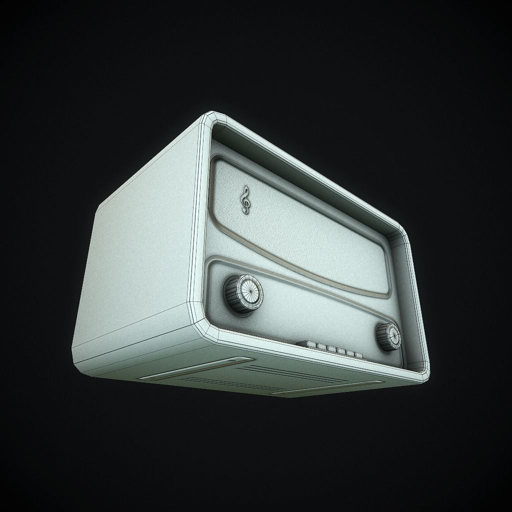 Old Radio pbr Low-poly 3D model_15