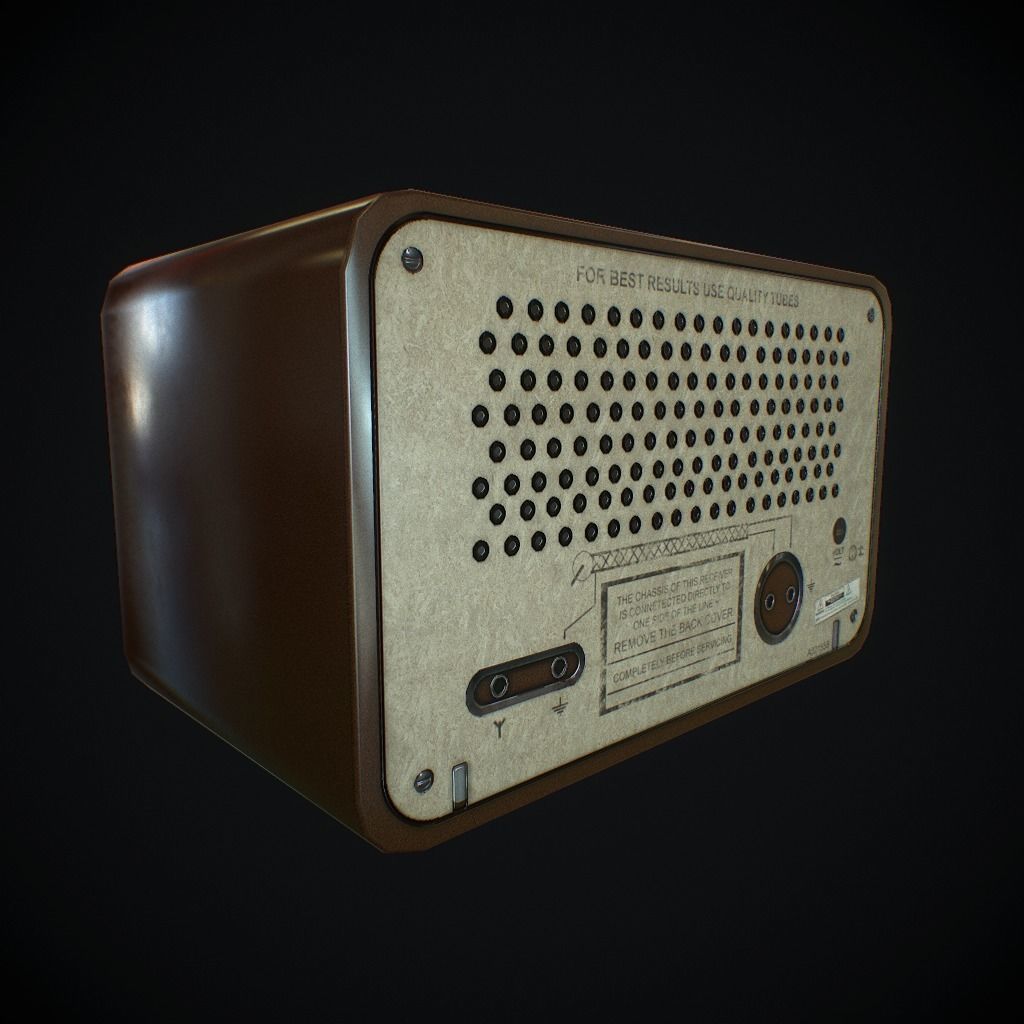 Old Radio pbr Low-poly 3D model_6