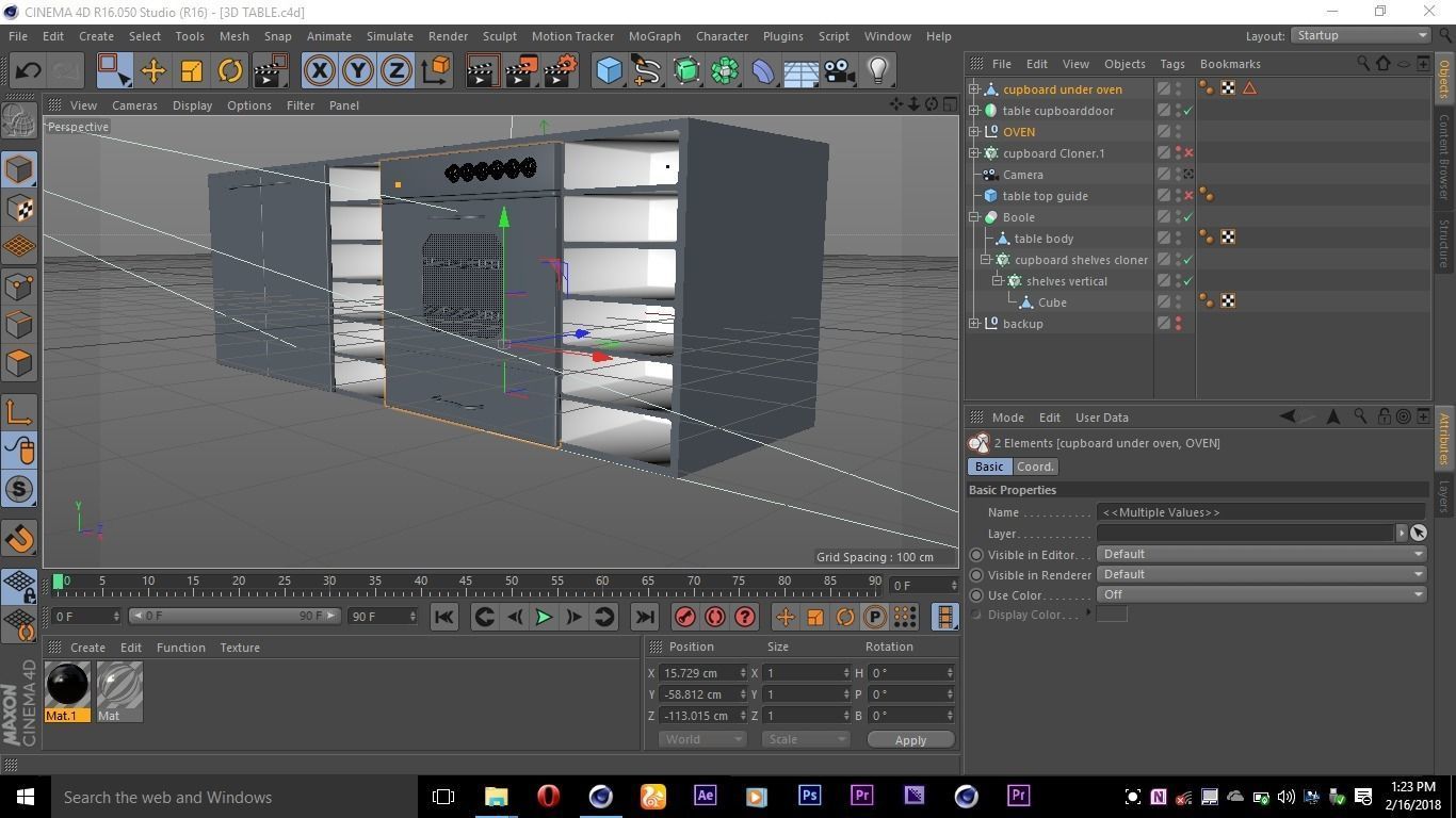 Kitchen Table With Oven Low-poly 3D model_7