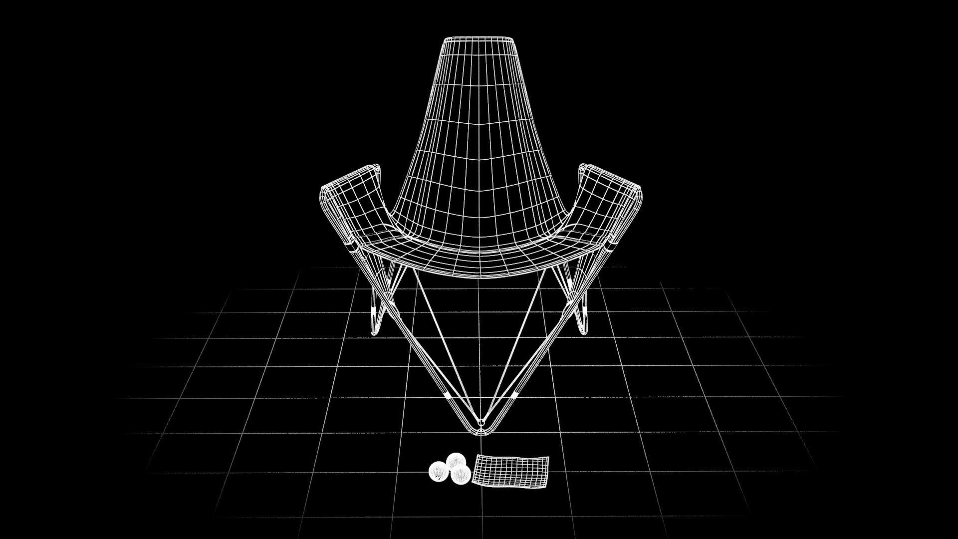 Trimmer Armchair VR Low-poly 3D model_8