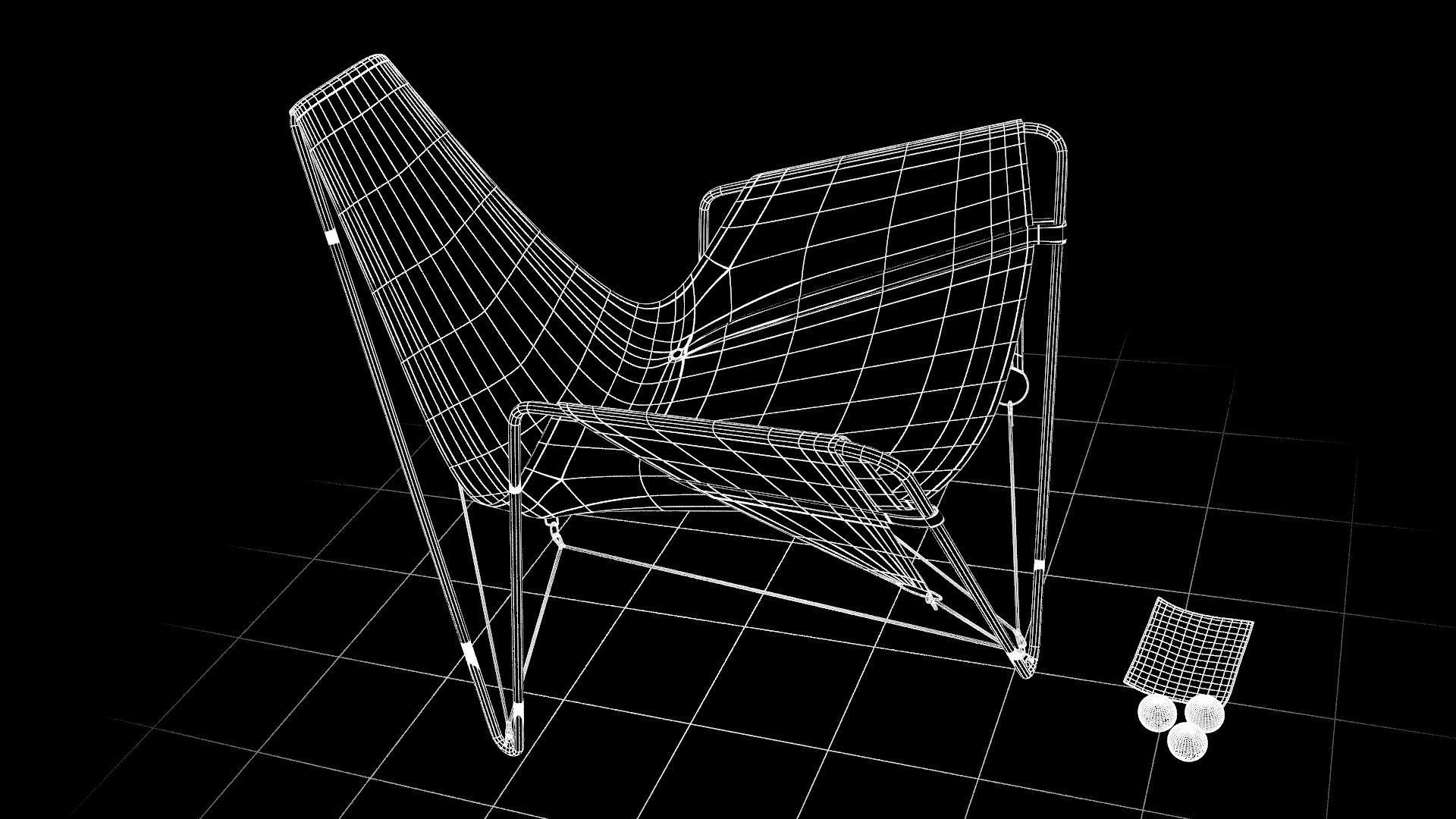 Trimmer Armchair VR Low-poly 3D model_7