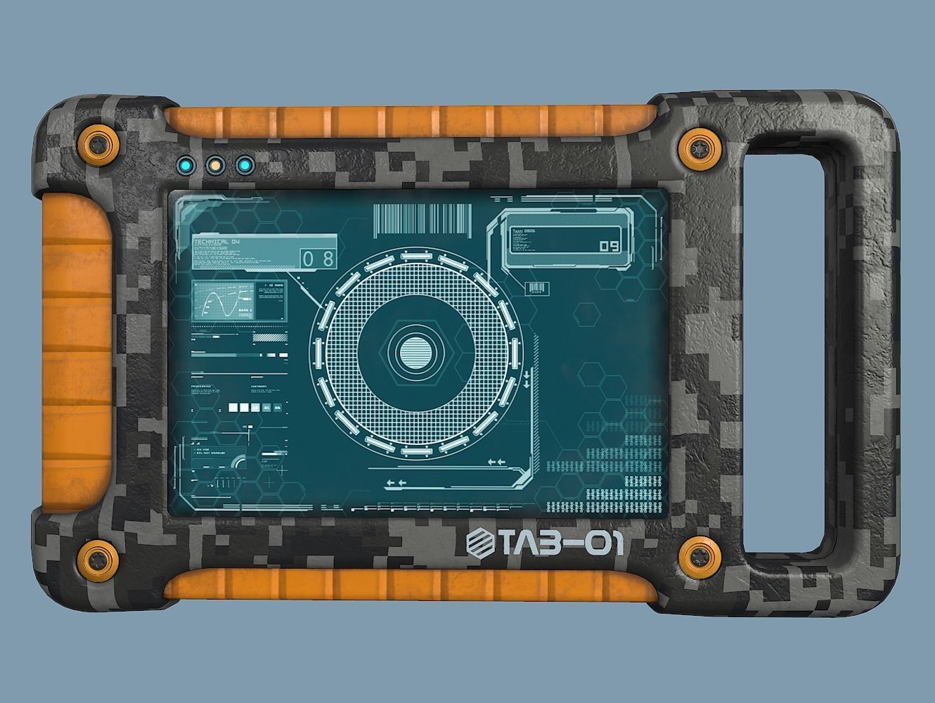 Sci Fi Tablet Tab-01 Low-poly 3D model_4