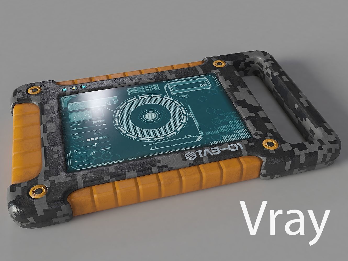 Sci Fi Tablet Tab-01 Low-poly 3D model_2