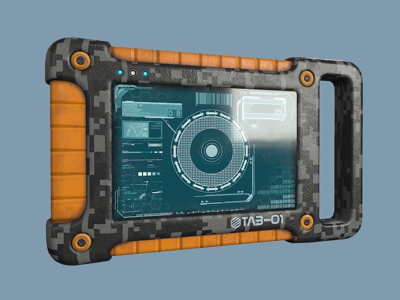 Sci Fi Tablet Tab-01 Low-poly 3D model_23