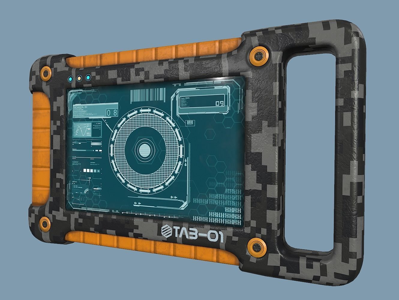 Sci Fi Tablet Tab-01 Low-poly 3D model_5