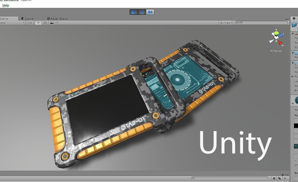 Sci Fi Tablet Tab-01 Low-poly 3D model_3