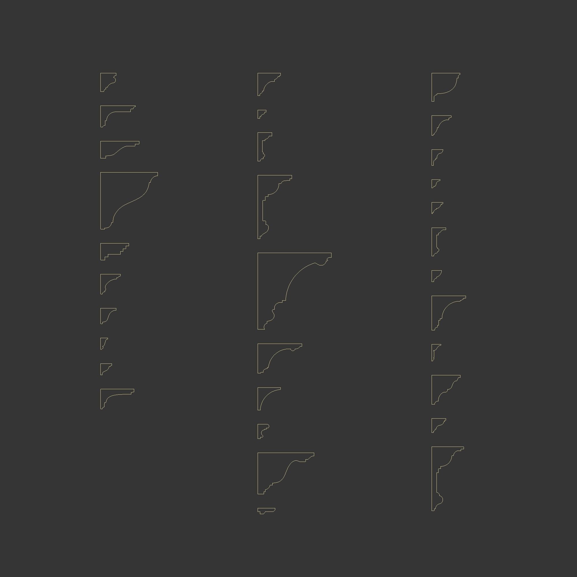 Set of Cornice Profiles 3D model_3
