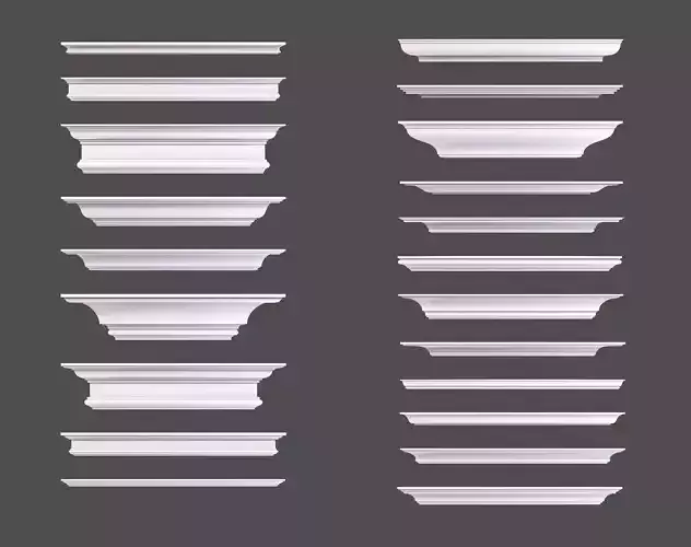 Set of Cornice Profiles 3D model