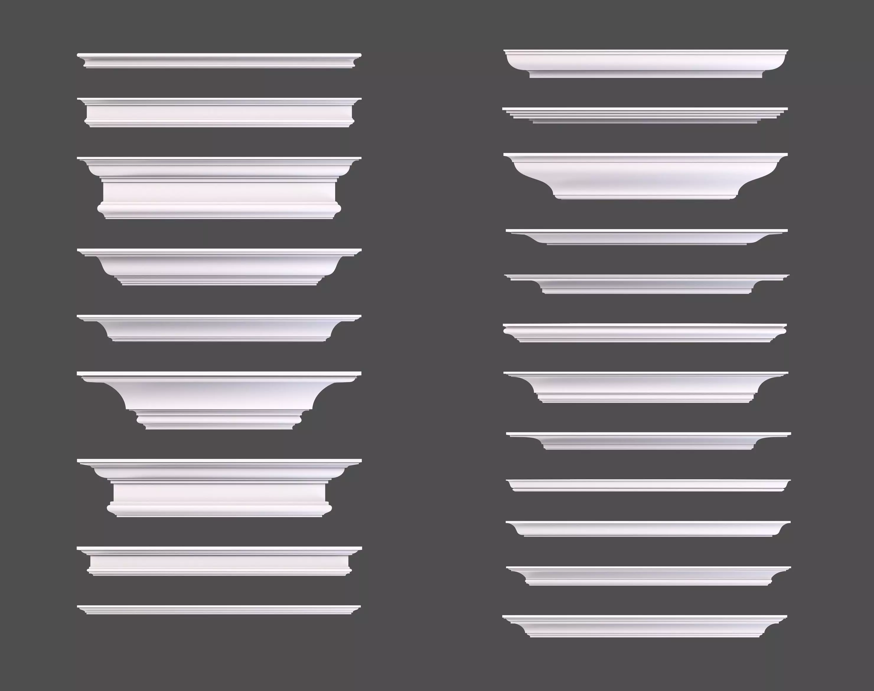 Set of Cornice Profiles 3D model_0