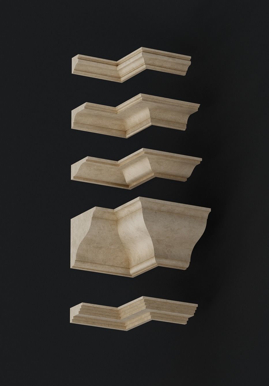 Set of Cornice Profiles 3D model_1