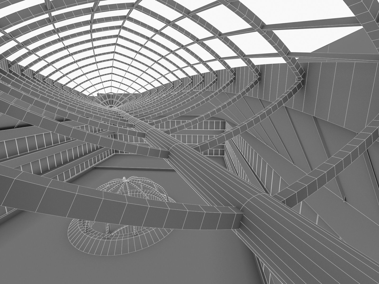 Public Hall Interior 04 Low-poly 3D model_1