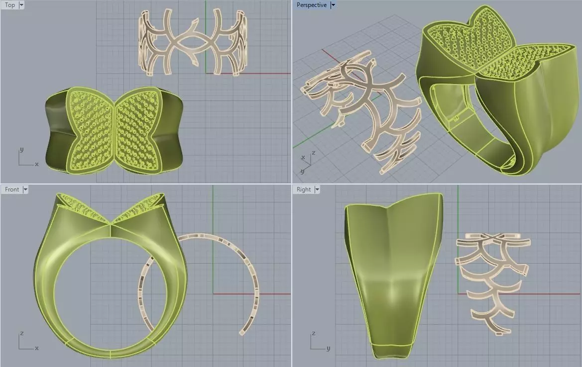 Ring Butterfly 3D print model_0