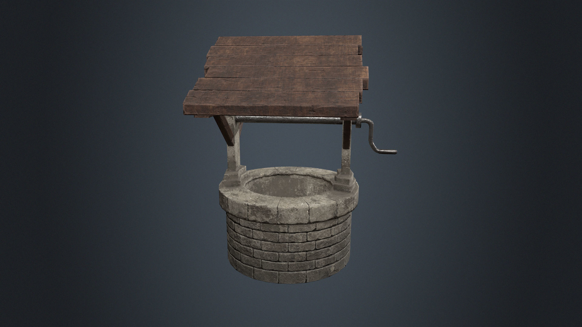 Wishing Well - Stone Well - Well - Medieval Well - Vintage Well  Low-poly 3D model_1