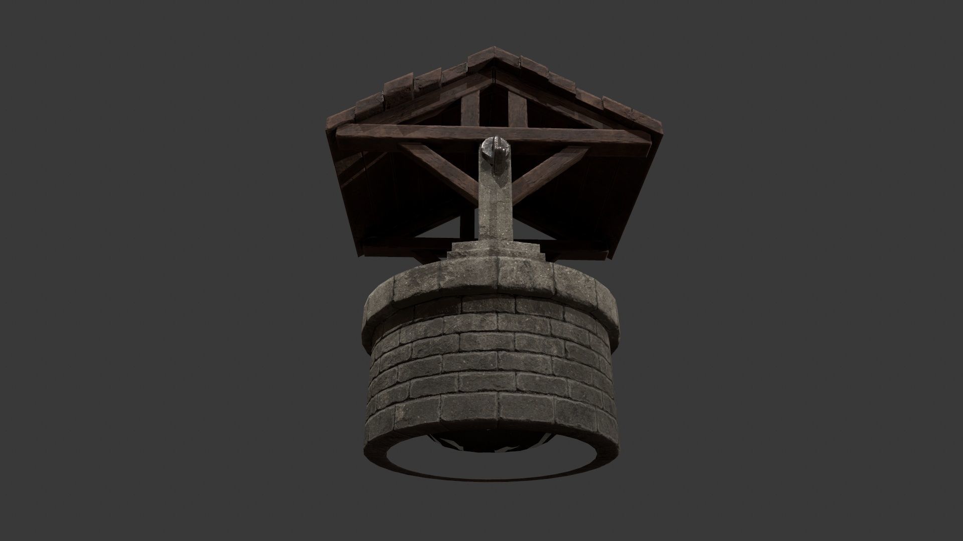 Wishing Well - Stone Well - Well - Medieval Well - Vintage Well  Low-poly 3D model_15