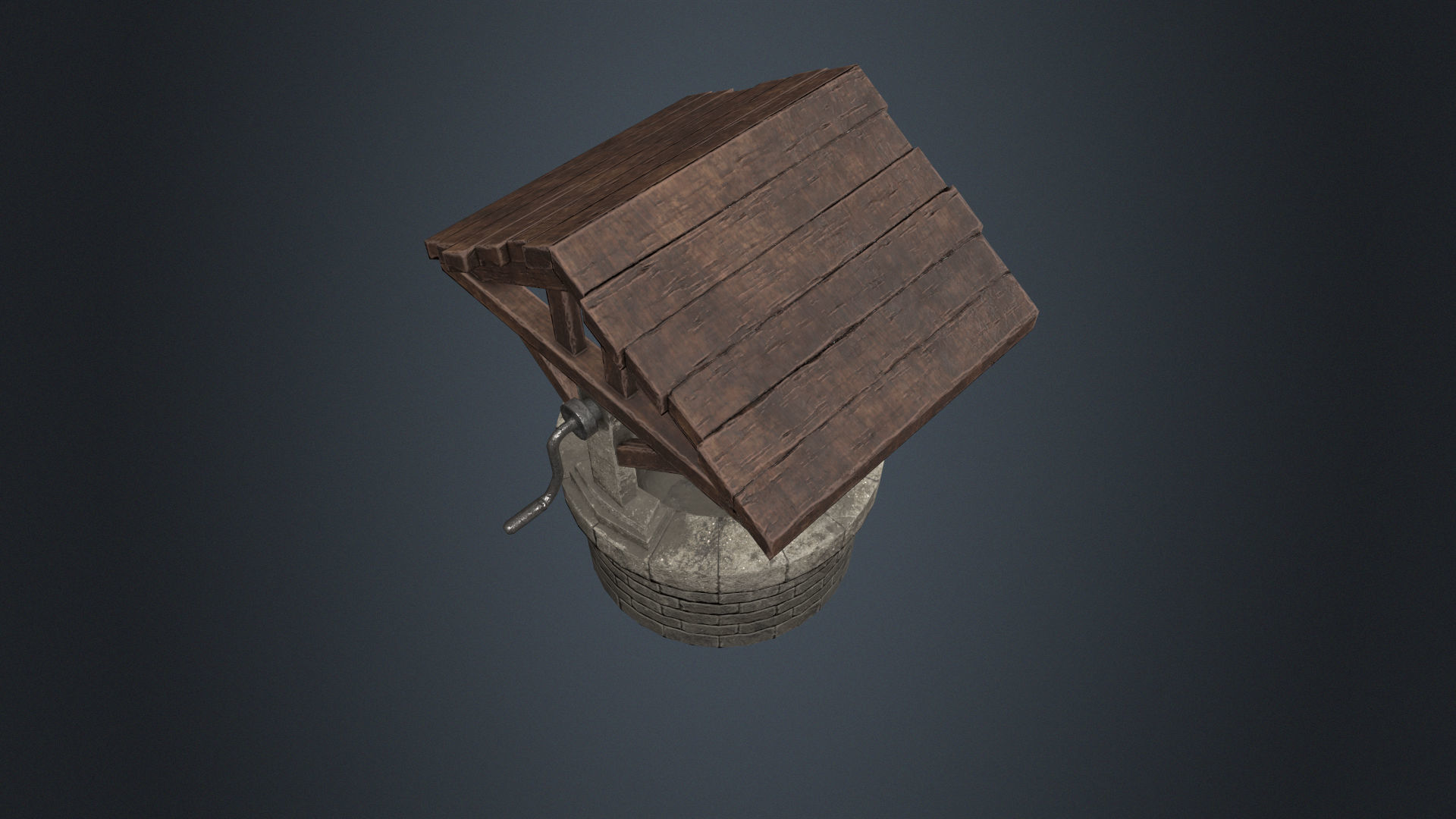 Wishing Well - Stone Well - Well - Medieval Well - Vintage Well  Low-poly 3D model_4