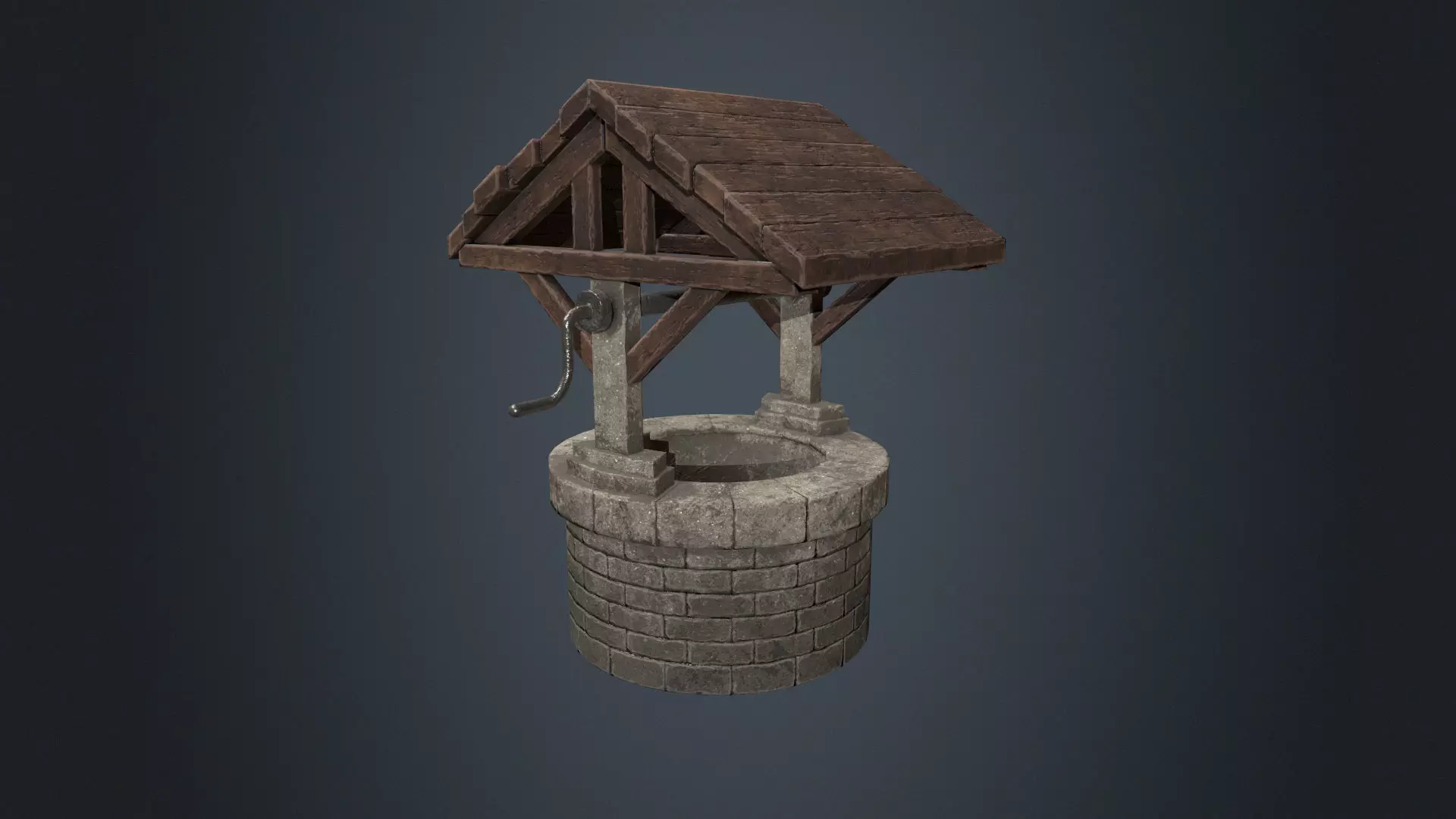 Wishing Well - Stone Well - Well - Medieval Well - Vintage Well  Low-poly 3D model_0