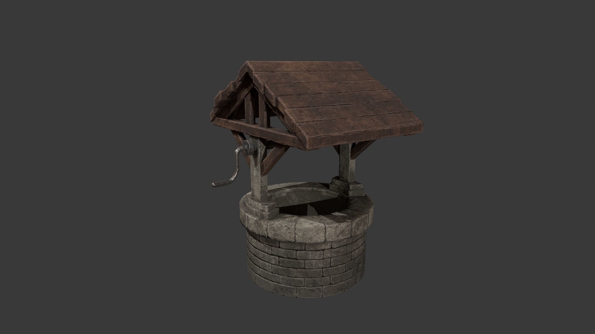 Wishing Well - Stone Well - Well - Medieval Well - Vintage Well  Low-poly 3D model_9