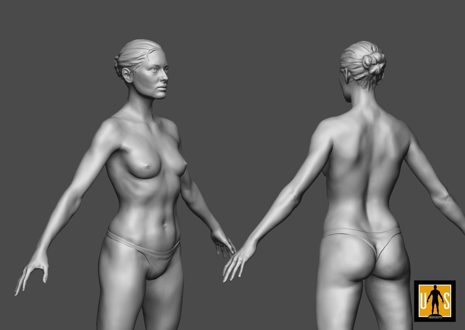 female anatomy study  3D print model_6