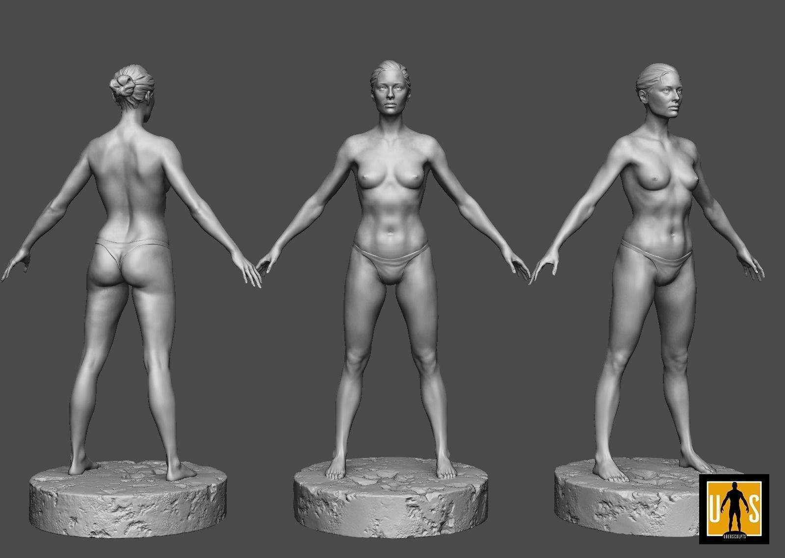 female anatomy study  3D print model_2