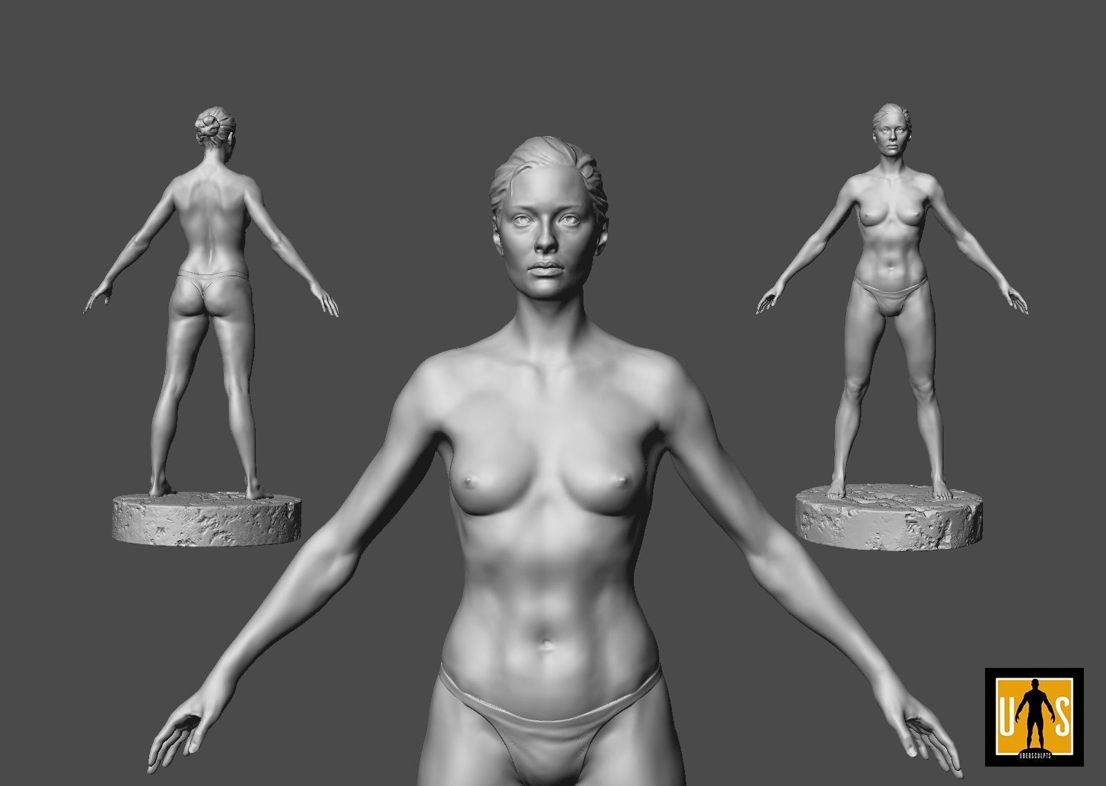 female anatomy study  3D print model_4