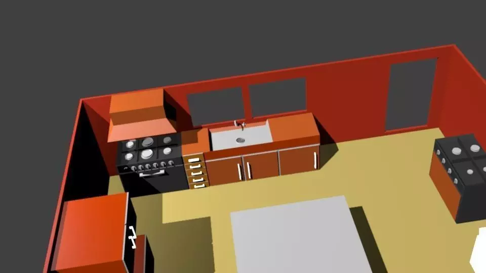 kithenette interior 3D model_0