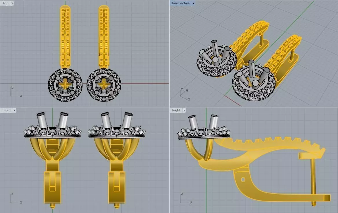 Earring earrings 3D print model_0