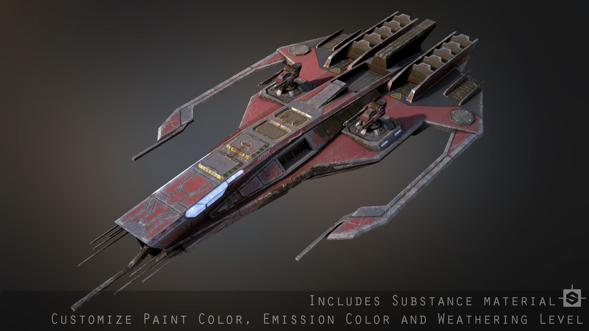 Phalanx Corvette Low-poly 3D model_3