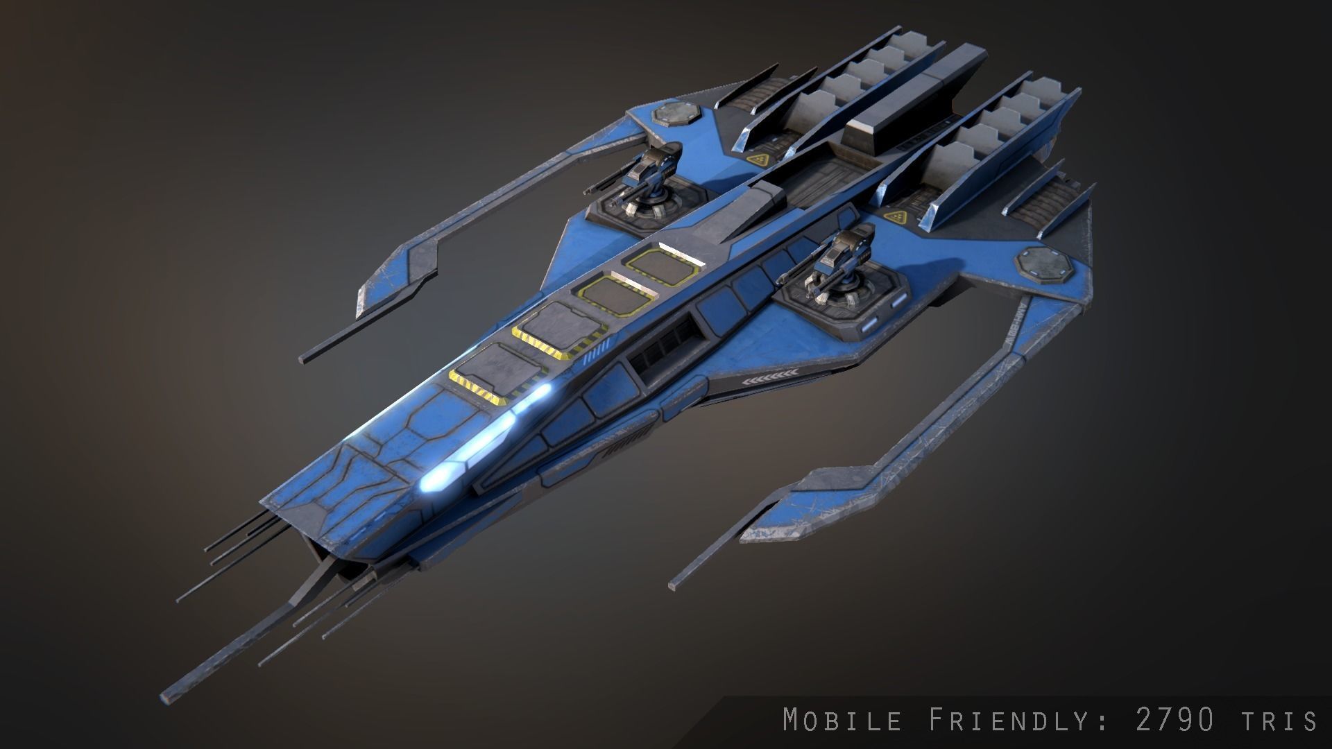 Phalanx Corvette Low-poly 3D model_1