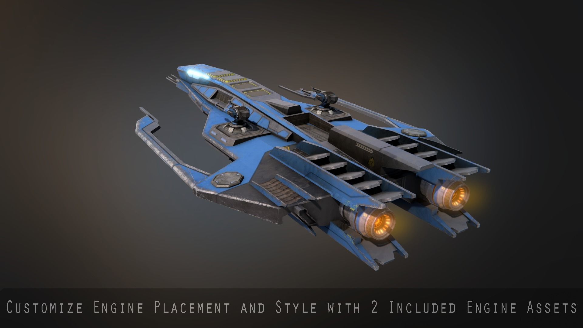 Phalanx Corvette Low-poly 3D model_4