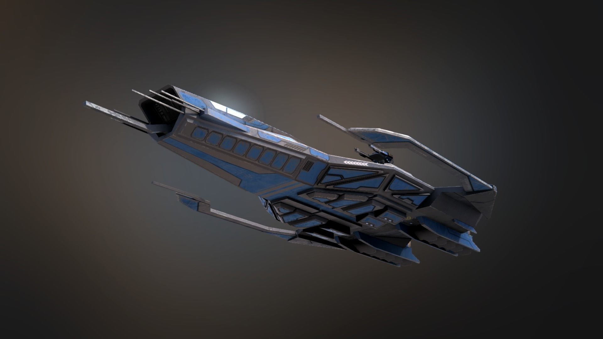 Phalanx Corvette Low-poly 3D model_6