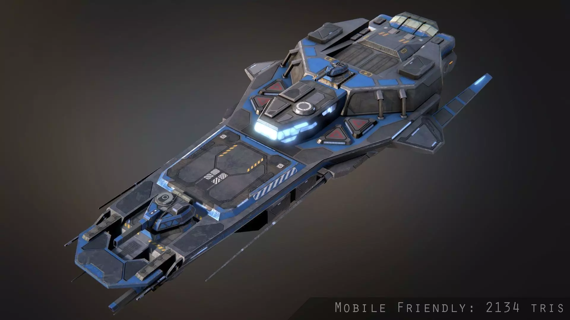 Praetor Gunship Low-poly 3D model_0