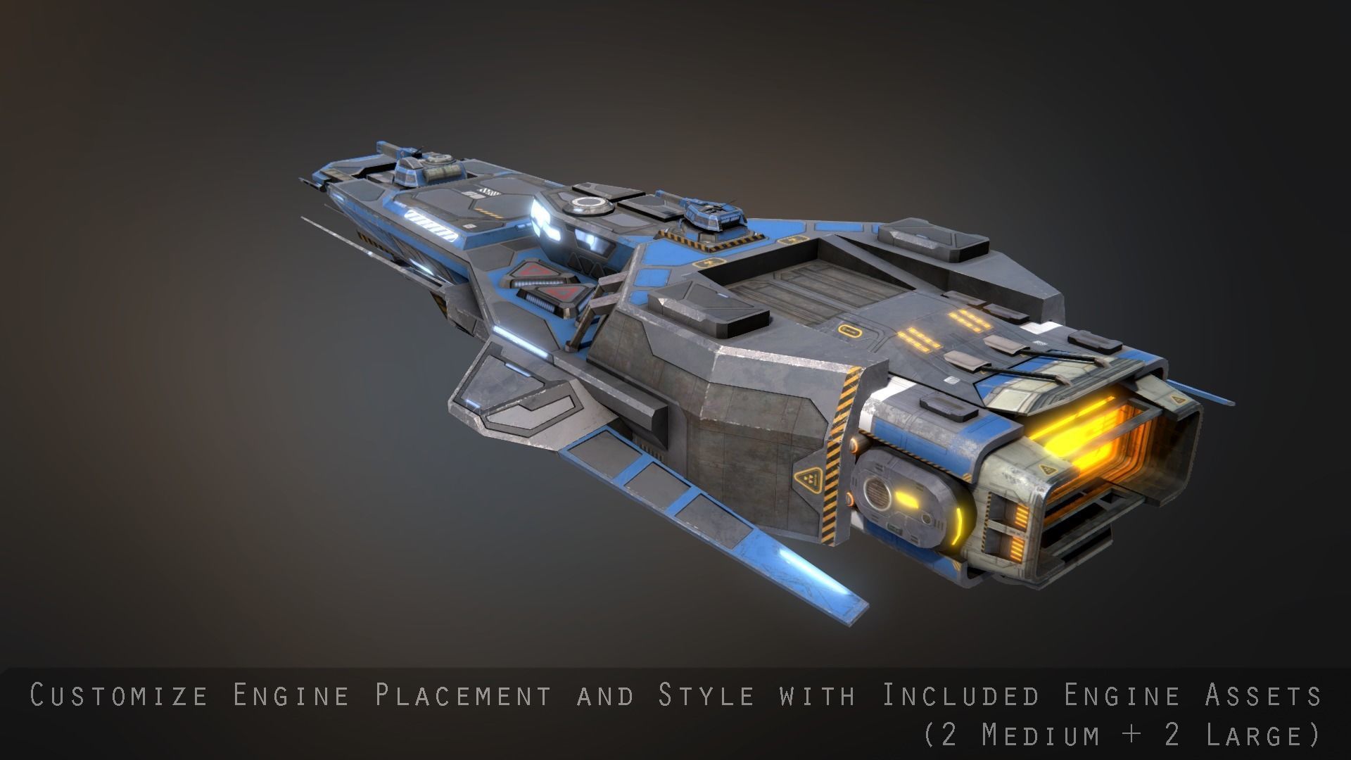 Praetor Gunship Low-poly 3D model_4