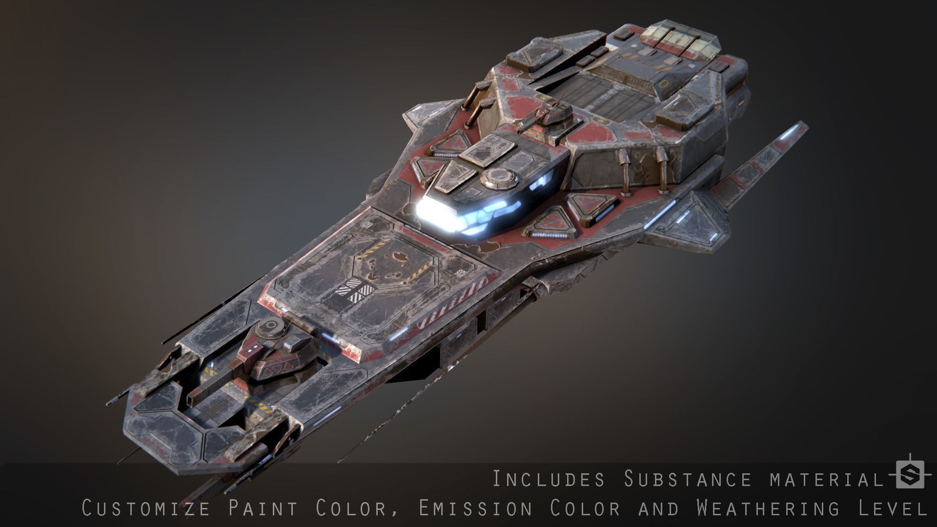 Praetor Gunship Low-poly 3D model_2