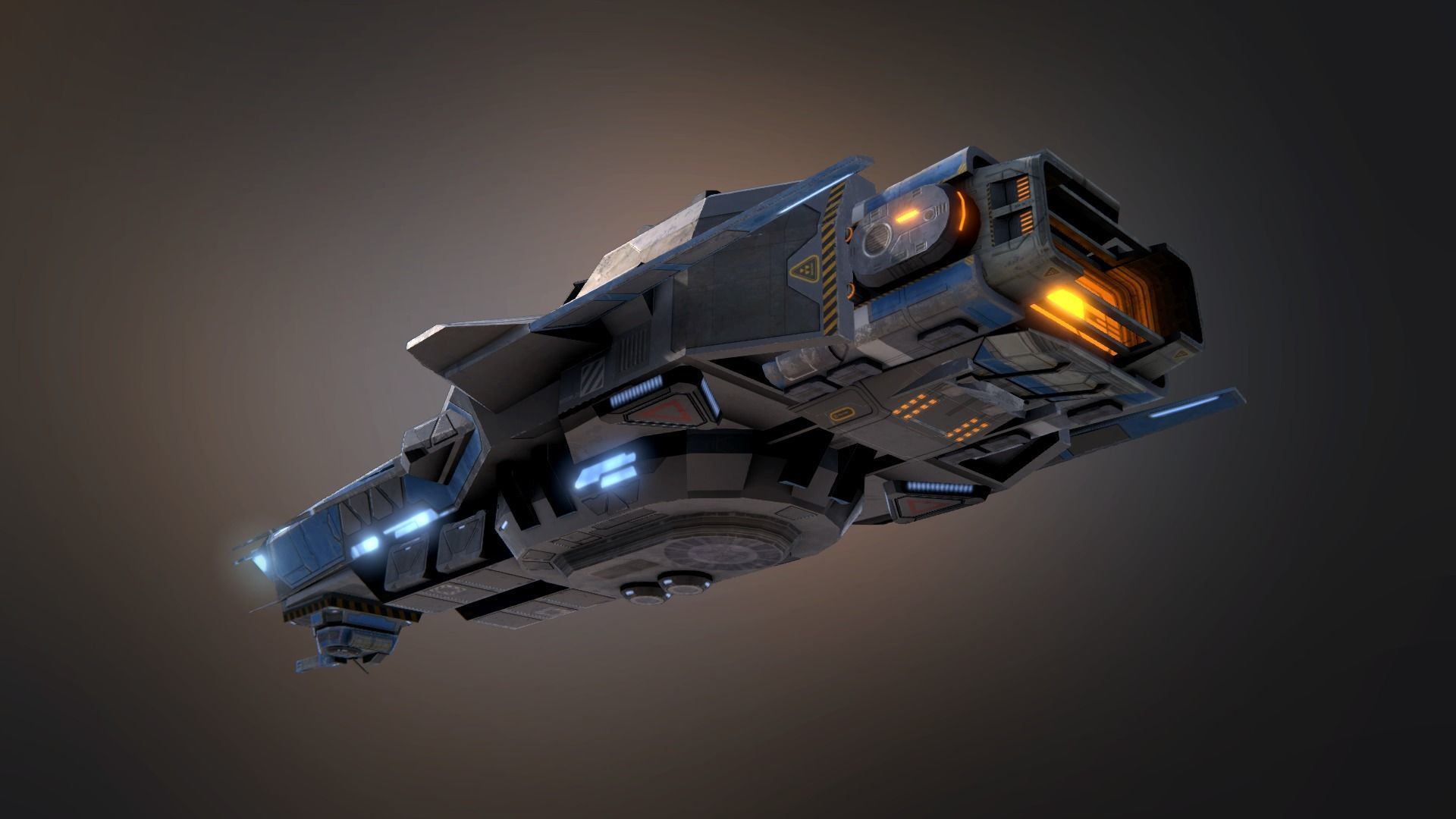 Praetor Gunship Low-poly 3D model_11