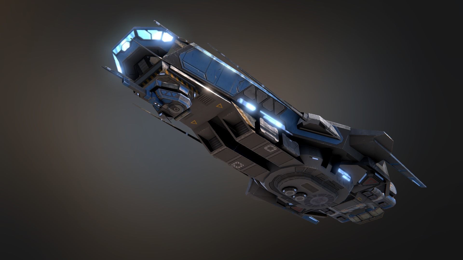 Praetor Gunship Low-poly 3D model_10