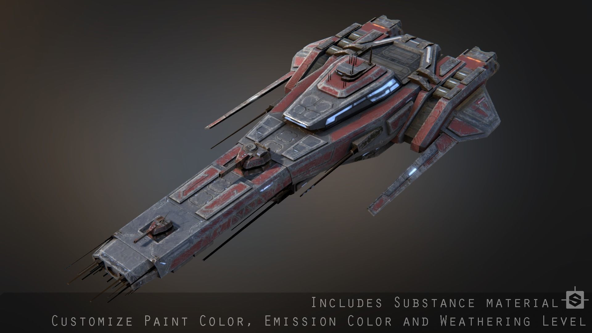 Templar Frigate Low-poly 3D model_3