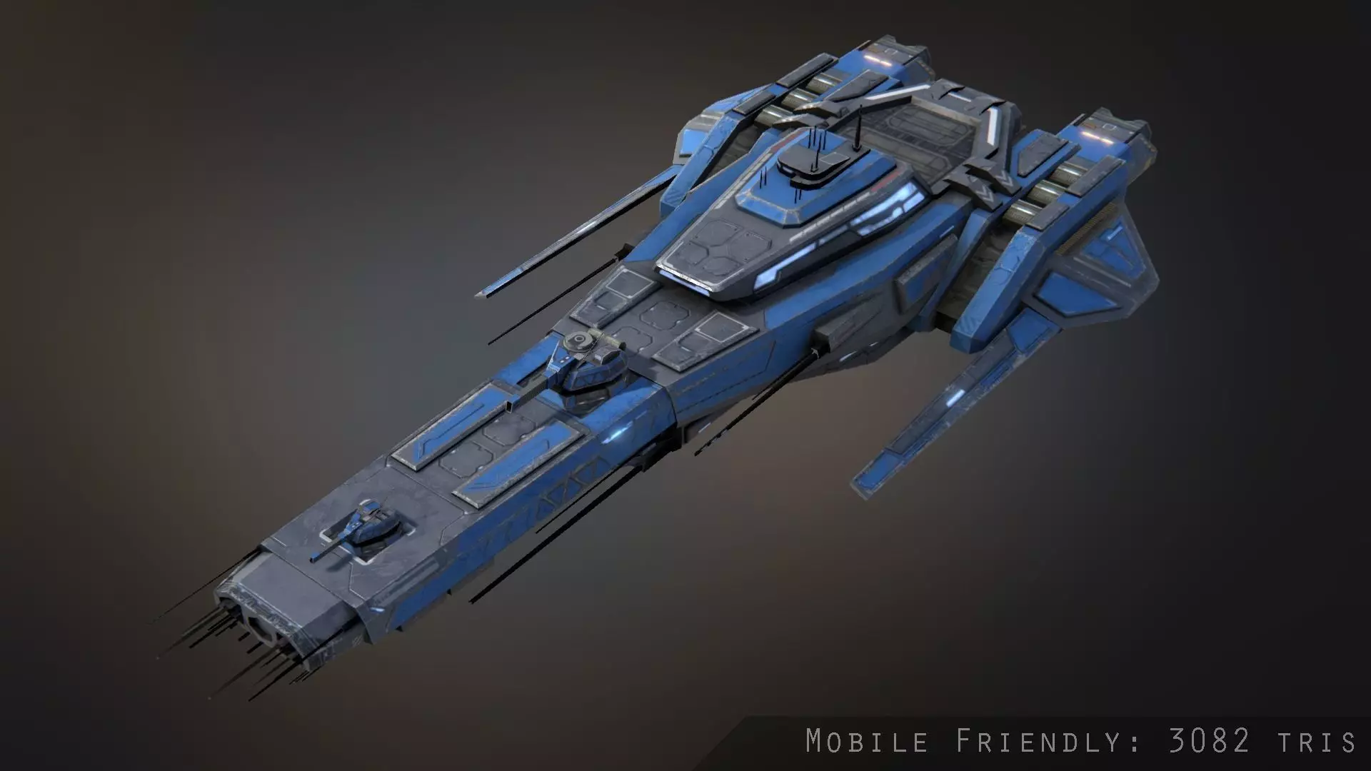 Templar Frigate Low-poly 3D model_0