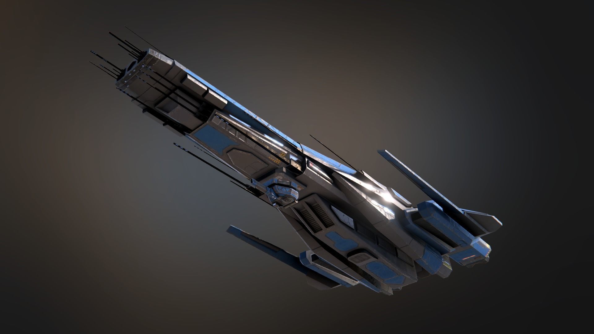 Templar Frigate Low-poly 3D model_10