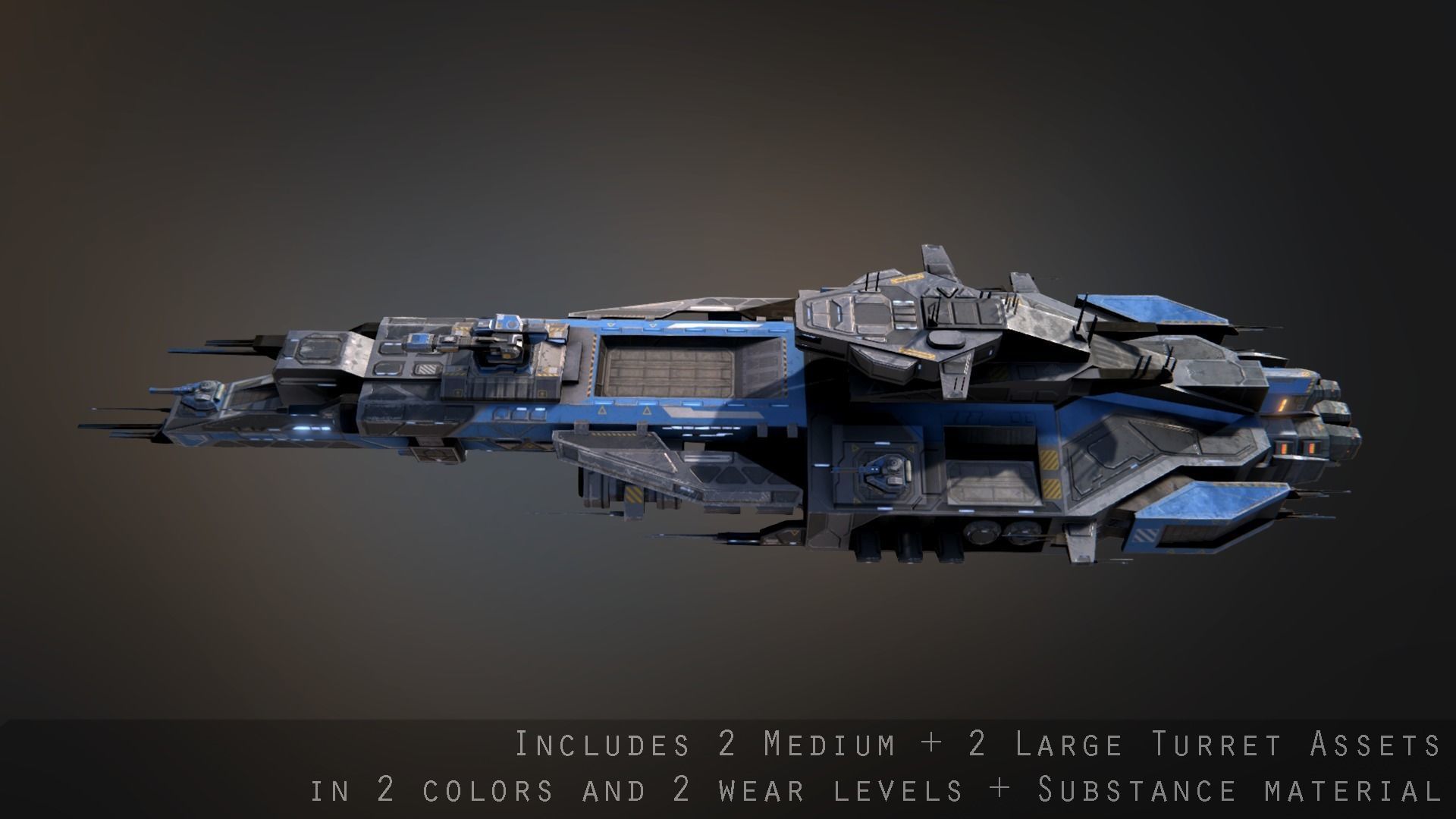 Rhodes Battlecruiser Low-poly 3D model_5