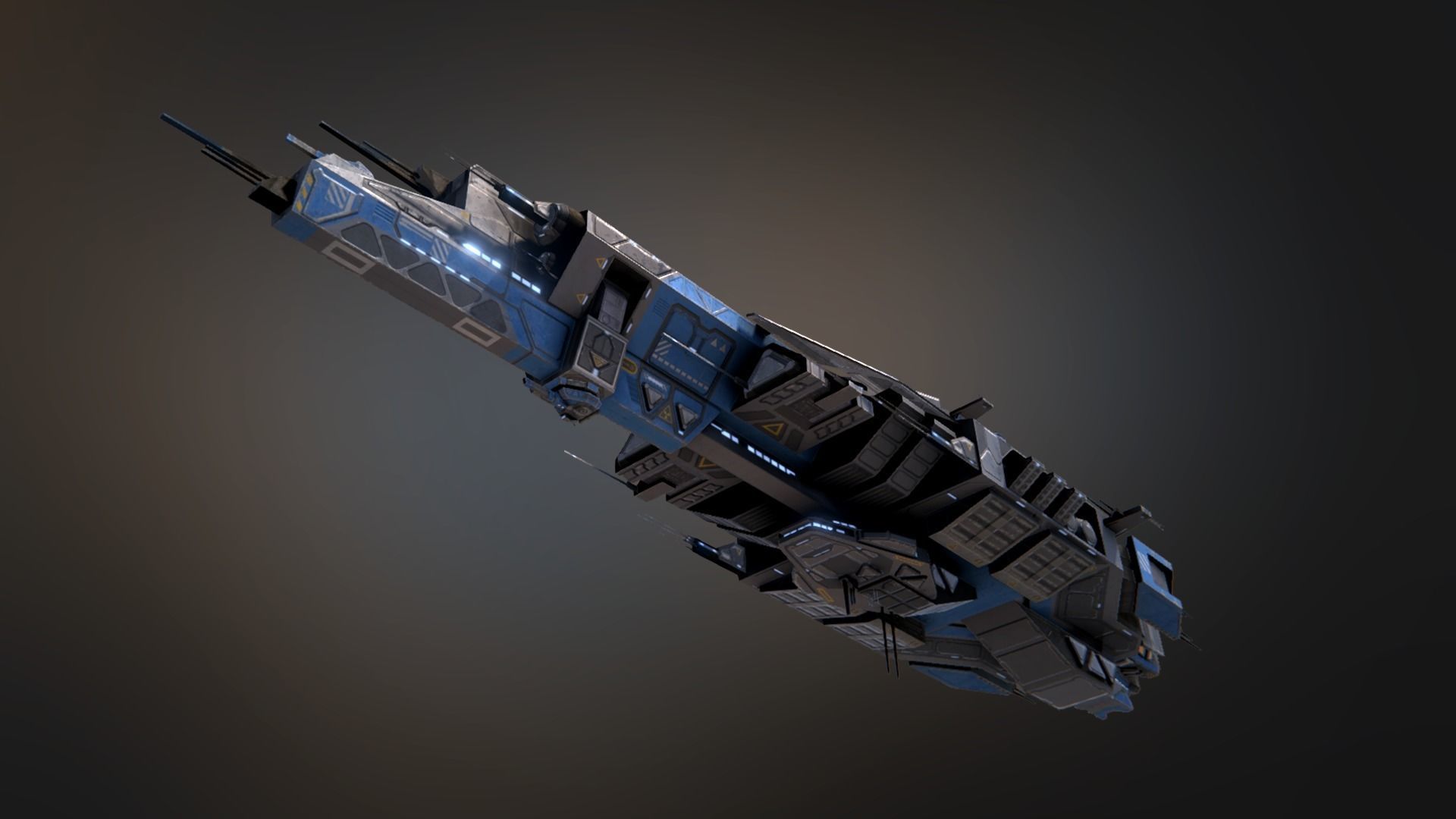 Rhodes Battlecruiser Low-poly 3D model_10