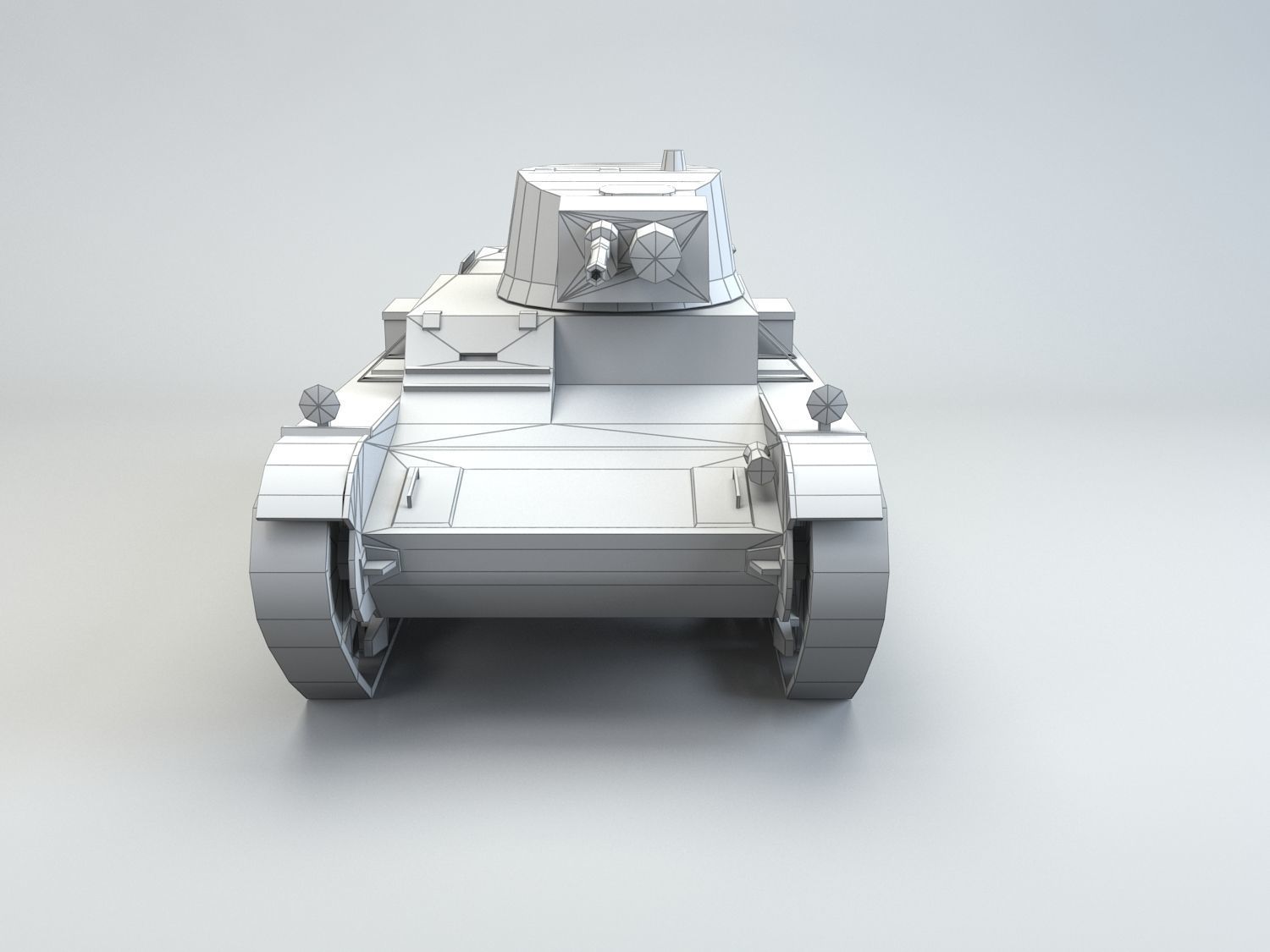 Low Poly 7TP light tank Low-poly 3D model_3