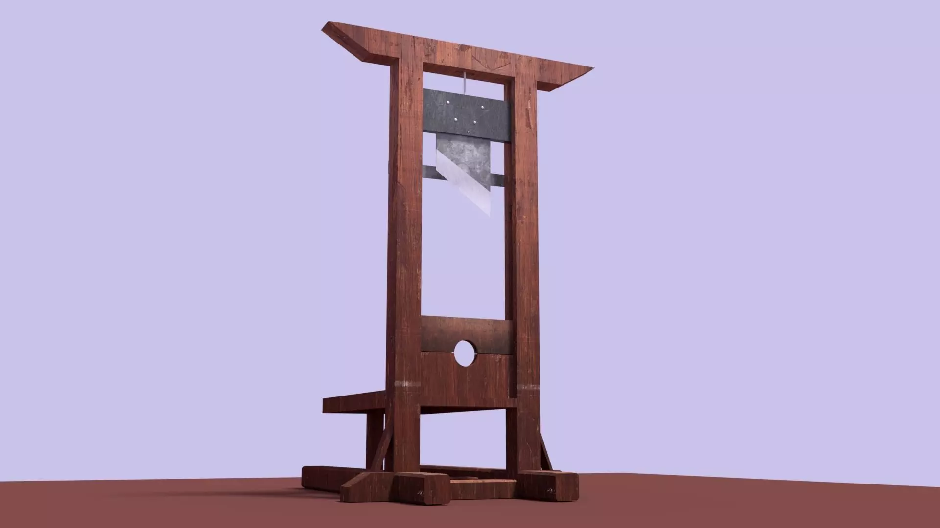 Guillotine  Low Poly Textured Game Ready Free low-poly 3D model_0