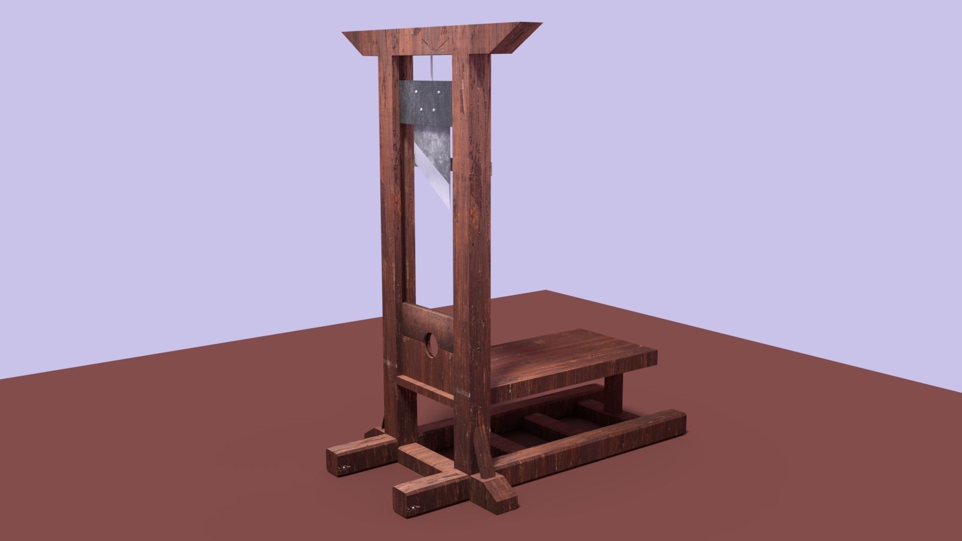 Guillotine  Low Poly Textured Game Ready Free low-poly 3D model_2