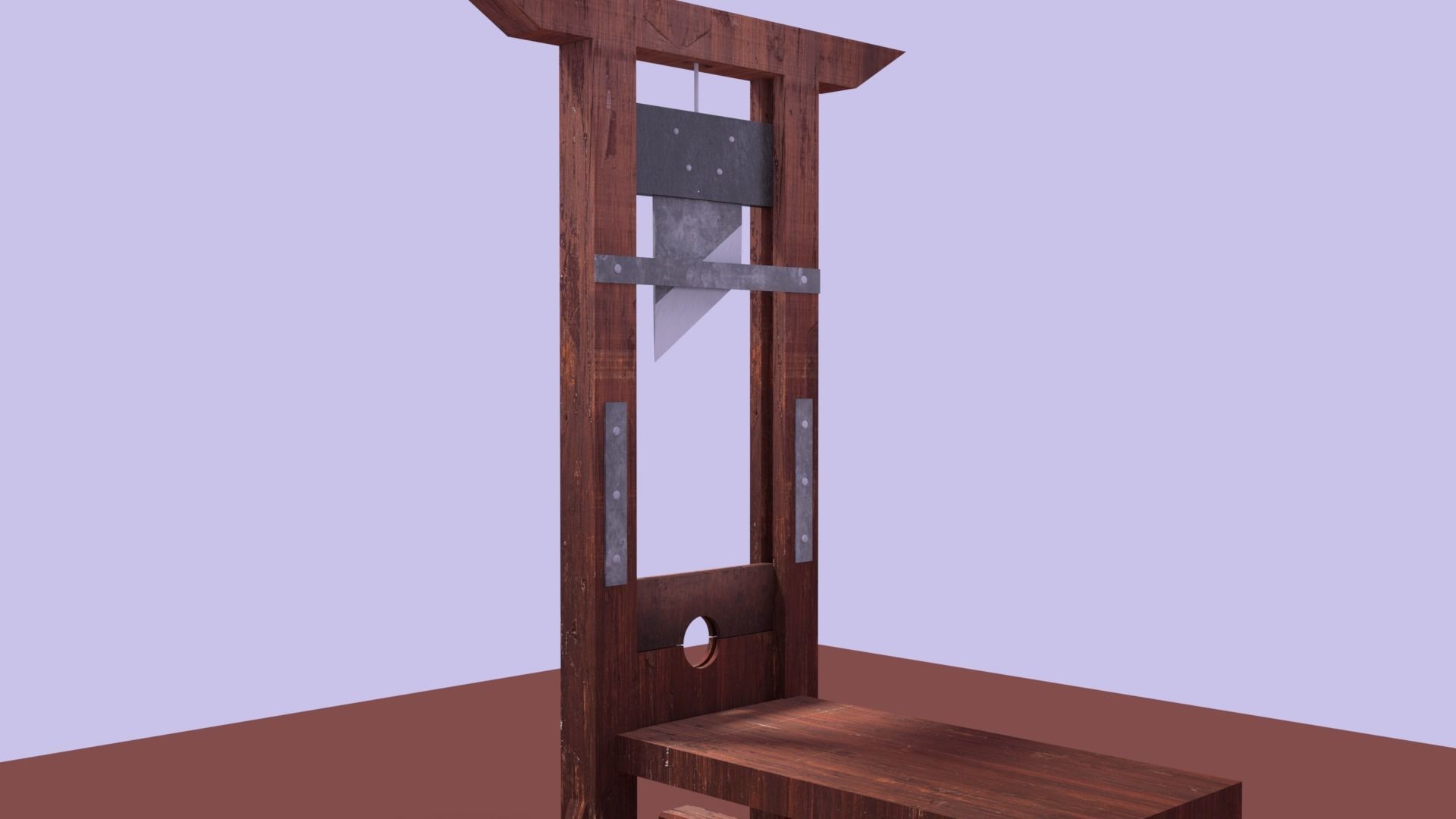 Guillotine  Low Poly Textured Game Ready Free low-poly 3D model_3