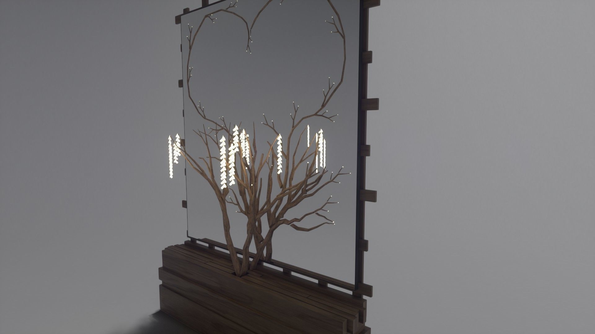 Decorative Mirror - Hall - Tree Heart Free 3D model_1