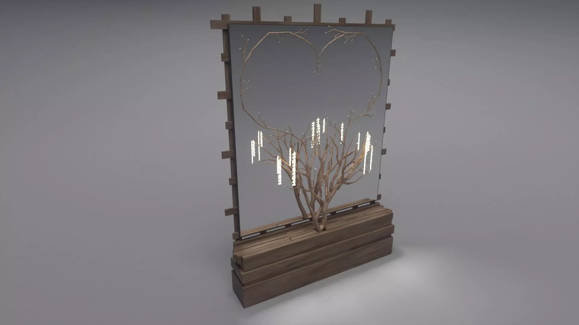 Decorative Mirror - Hall - Tree Heart Free 3D model_0