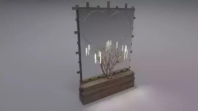Decorative Mirror - Hall - Tree Heart Free 3D model