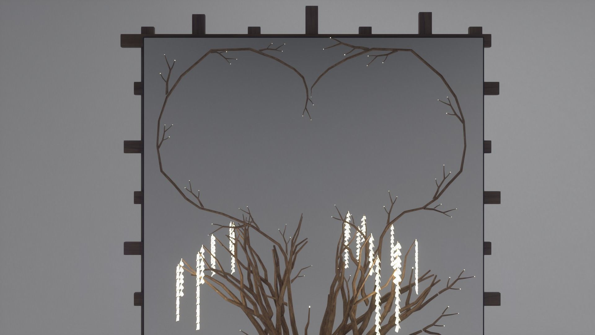 Decorative Mirror - Hall - Tree Heart Free 3D model_9